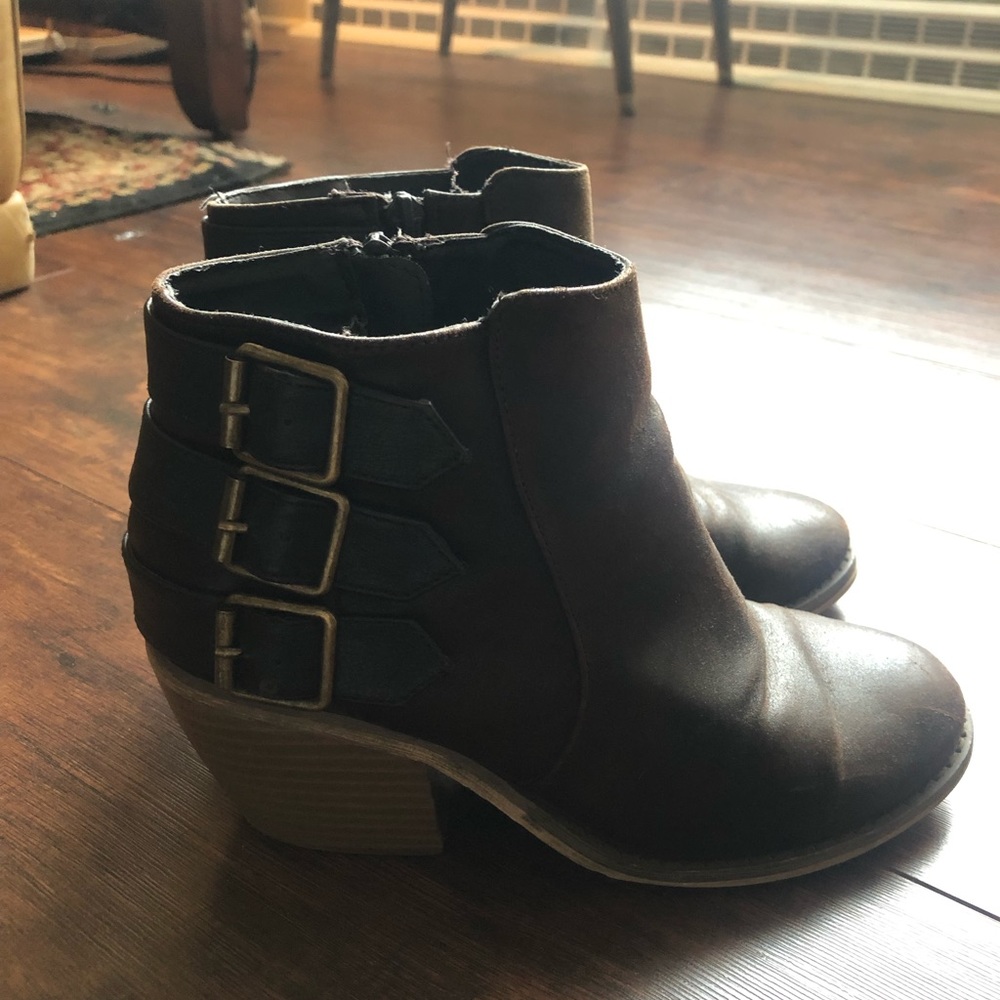 Maurices chocolate brown booties.